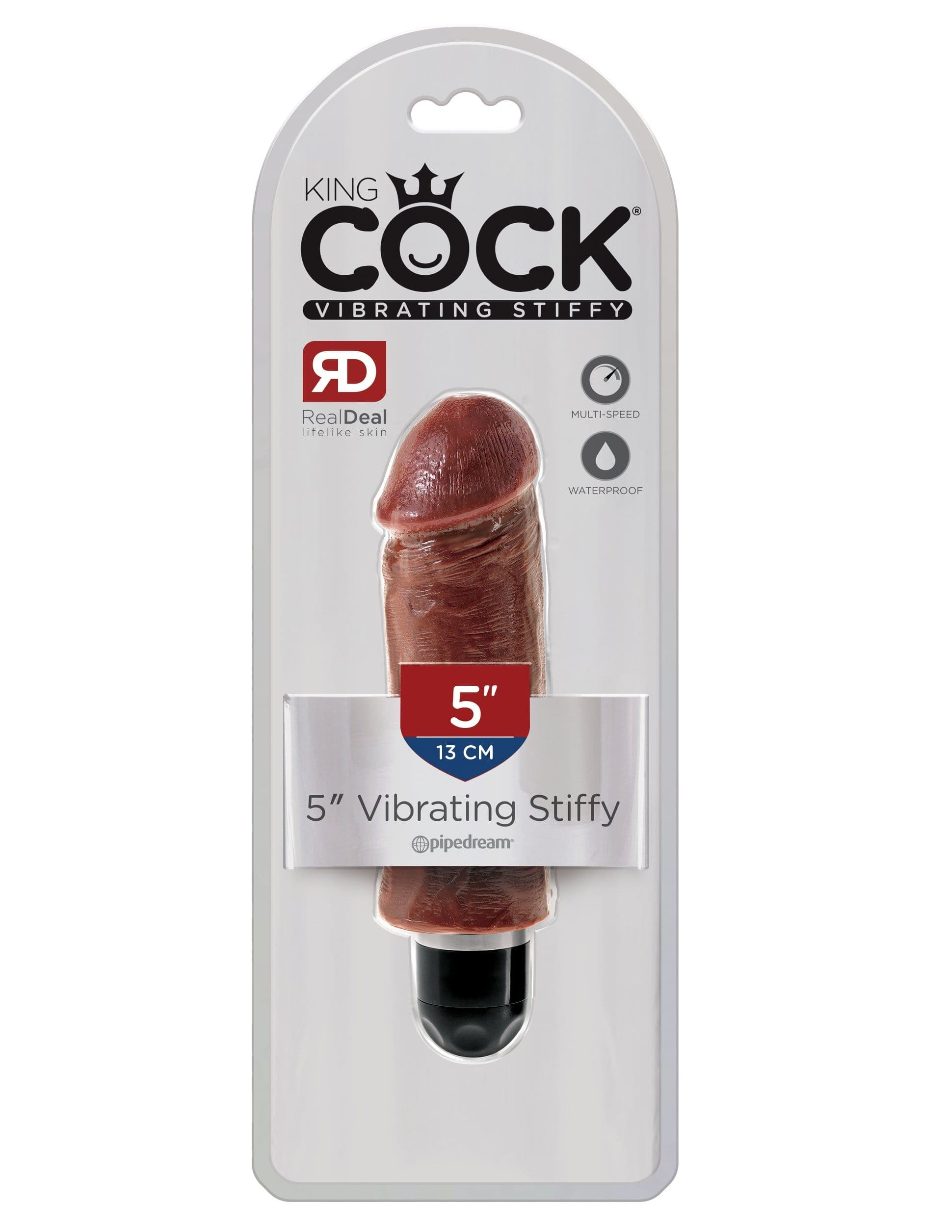 king cock 5 vibrating stiffy brown