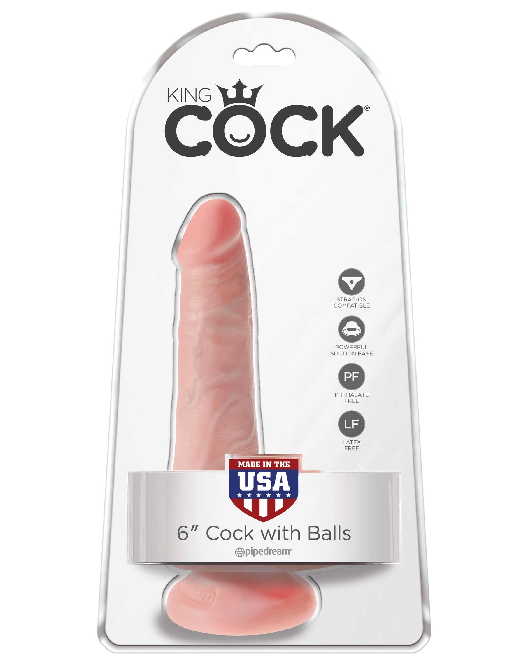 King Cock 6" Cock With Balls - Light Default Title