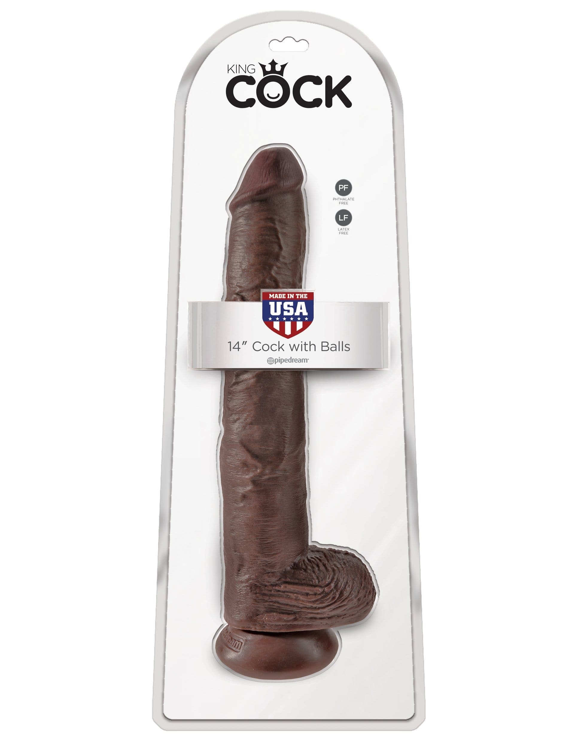king cock 14 cock with balls brown
