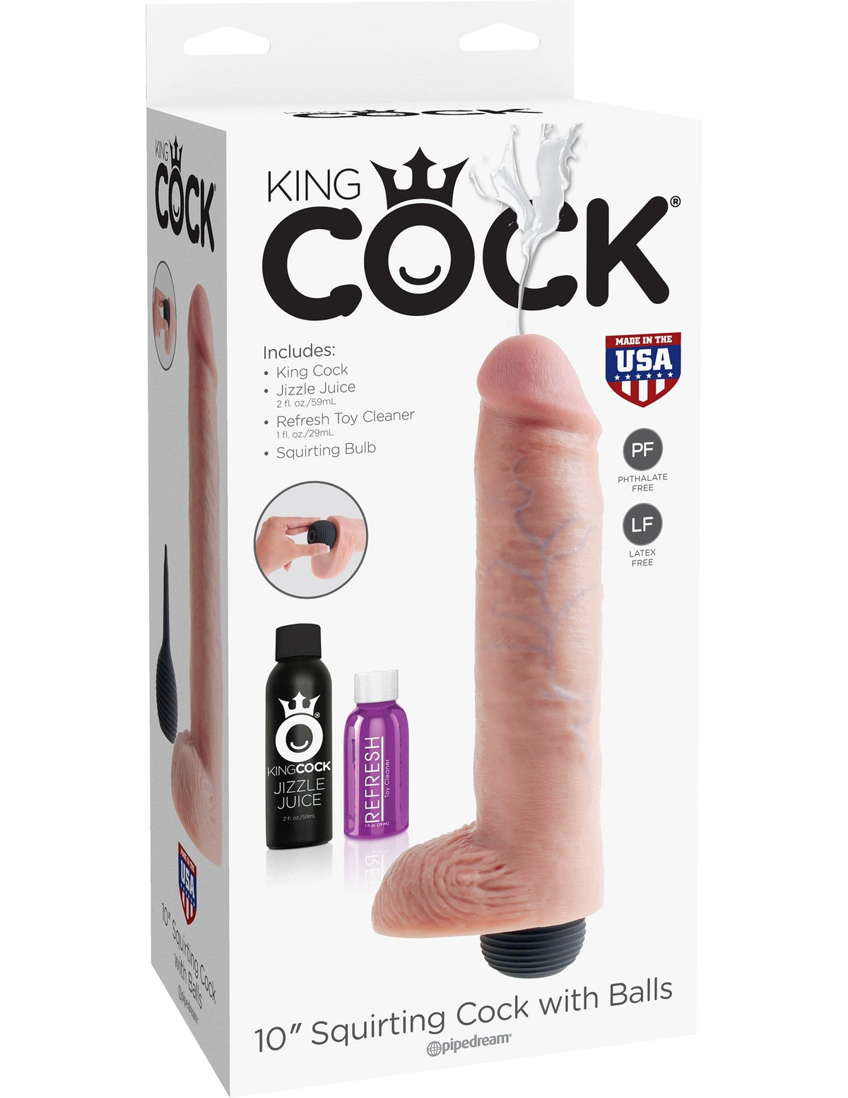king cock 10 inch squirting cock with balls light