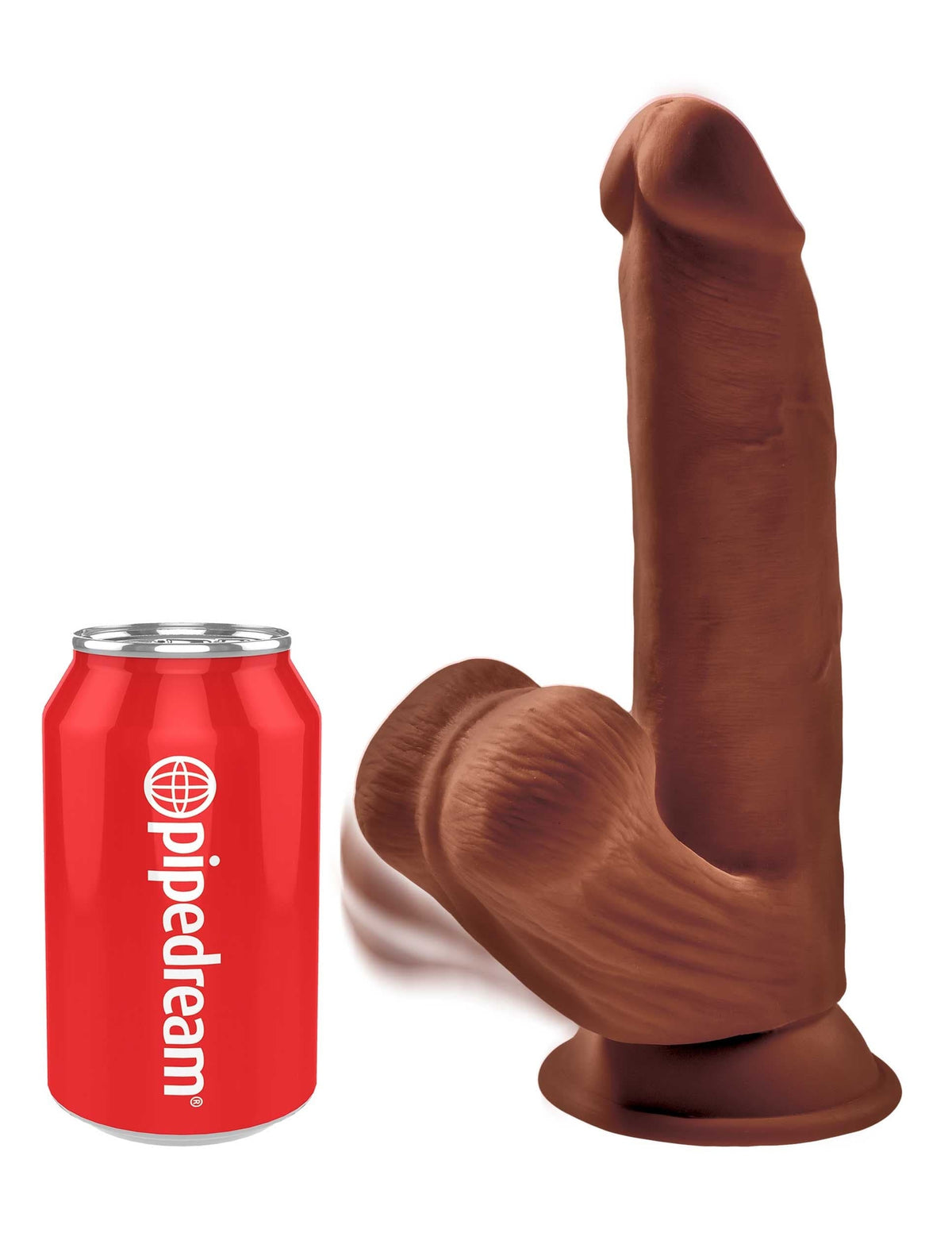 8 inch triple density cock with swinging balls brown