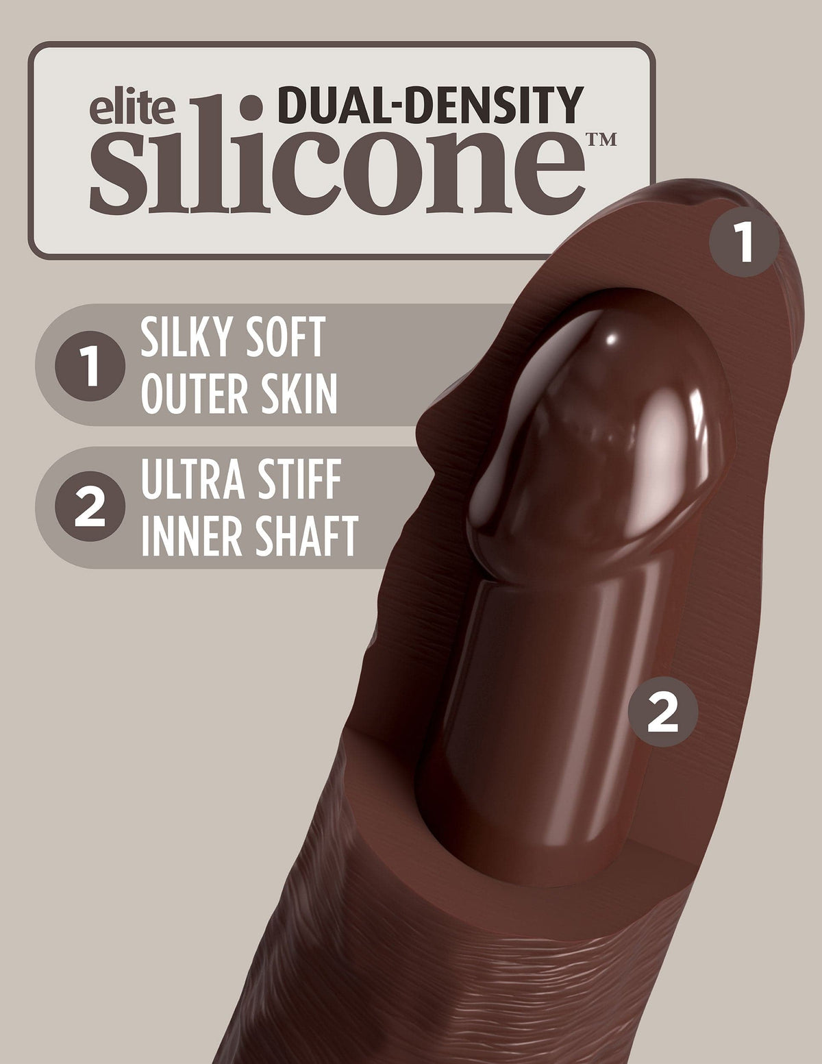 king cock elite 7 inch vibrating silicone dual silicone dual density cock with remote brown