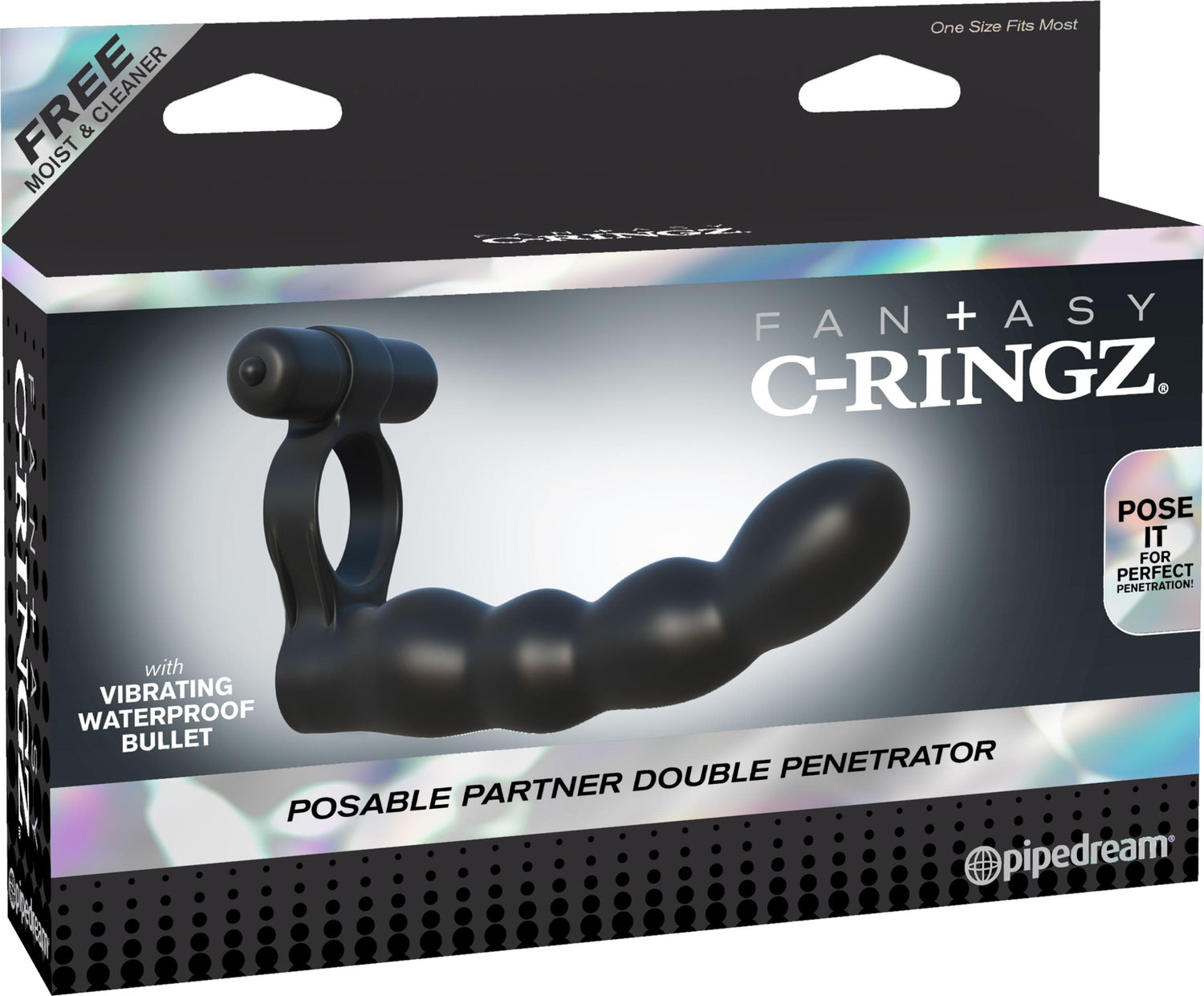 Fantasy C-Ringz Posable Partner Double Penetrator - Black Default Title