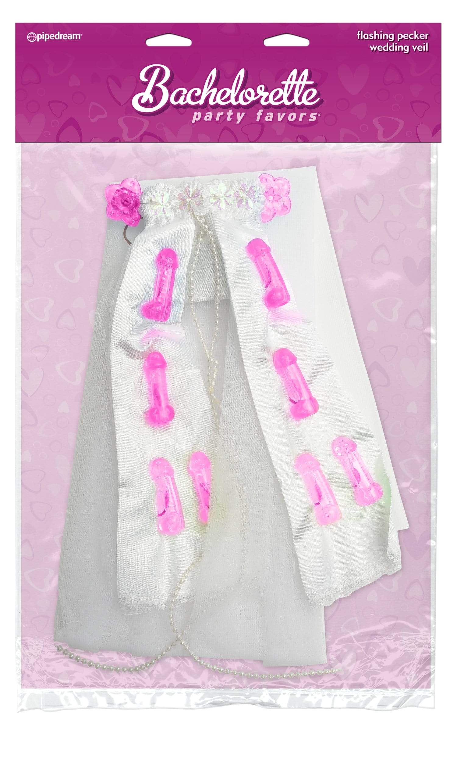 Bachelorette Party Favors Flashing Pecker Wedding Veil Default Title