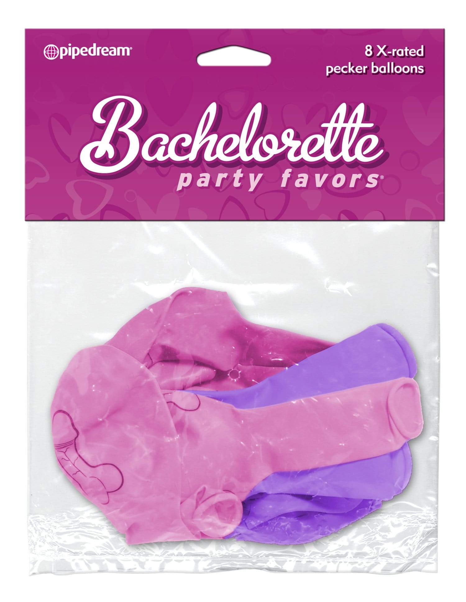 bachelorette party favors x rated pecker balloons pink and purple