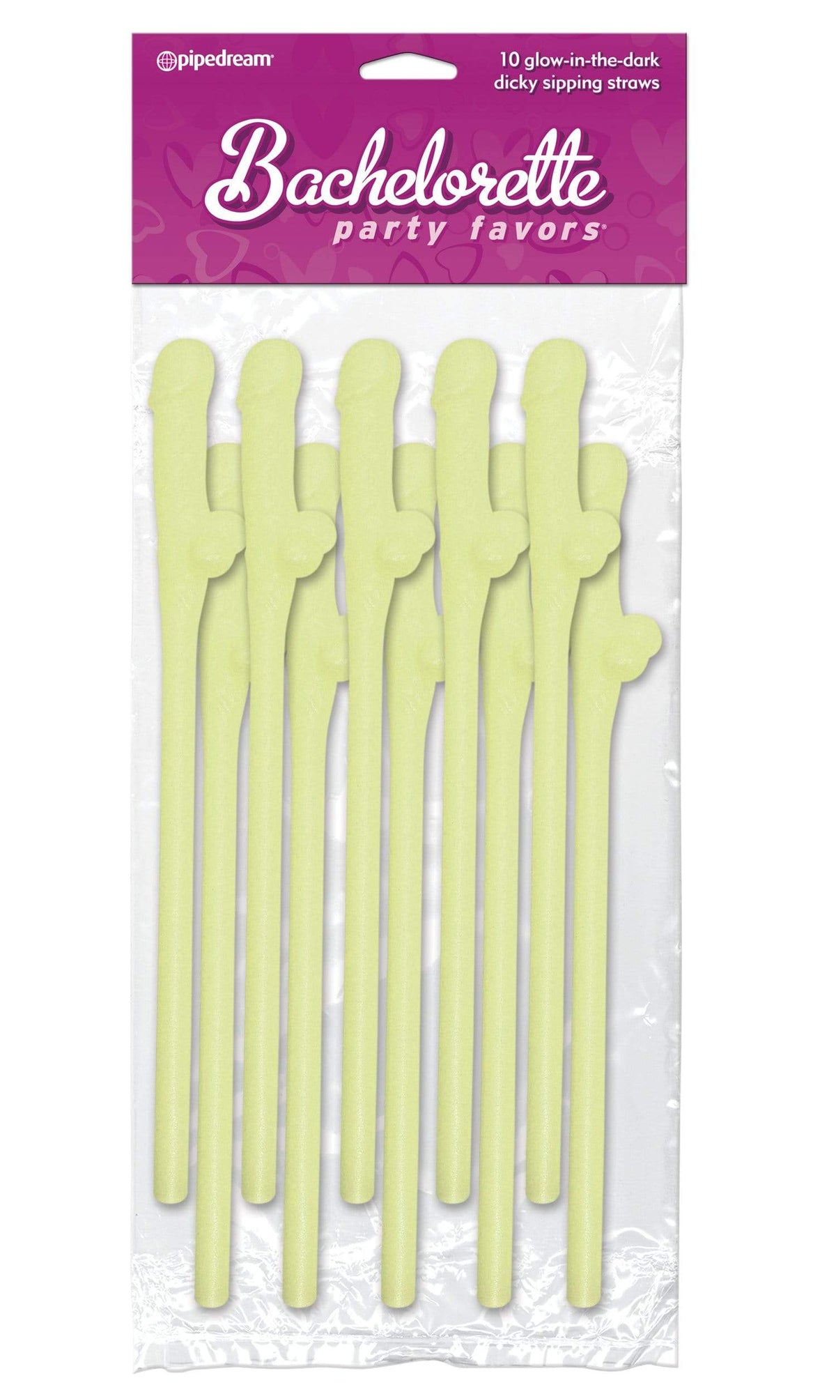 bachelorette party favors dicky sipping straws glow in the dark 10 piece