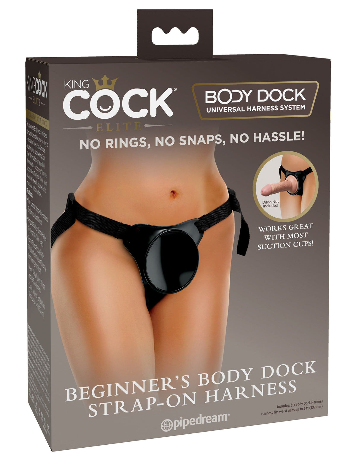 king cock elite beginners body dock strap on harness black