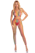 Pink Lipstick - Roy G. Biv 2 Pc Bodystocking - One Bodystocking - One Size - Rainbow Default Title