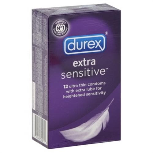 durex extra sensitive condoms lubricated 12 pack