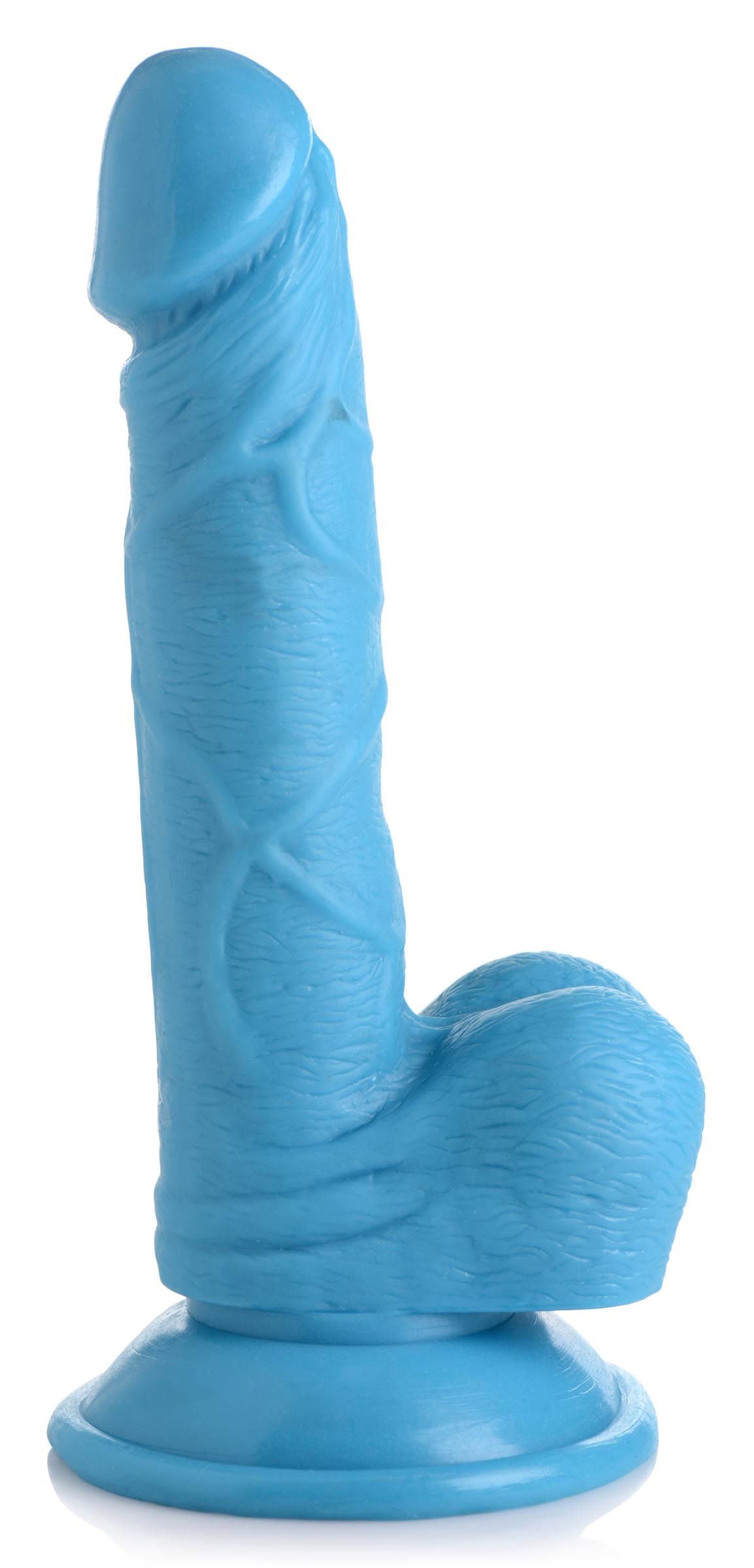pop pecker 6 5 inch dildo with balls blue