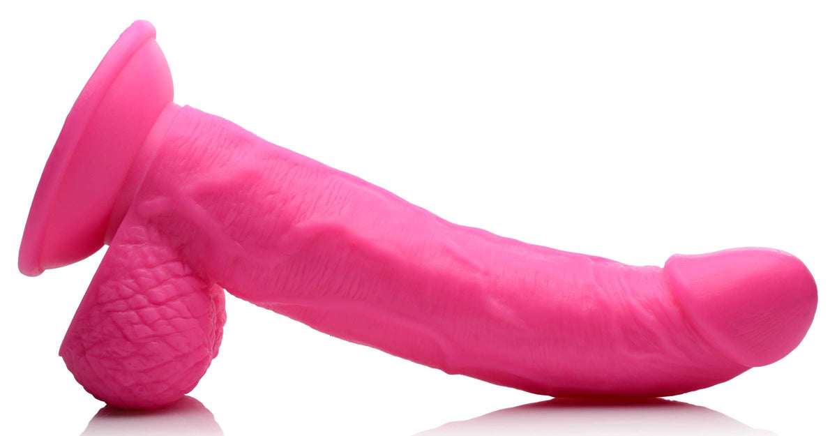 pop pecker 7 5 inch dildo with balls pink