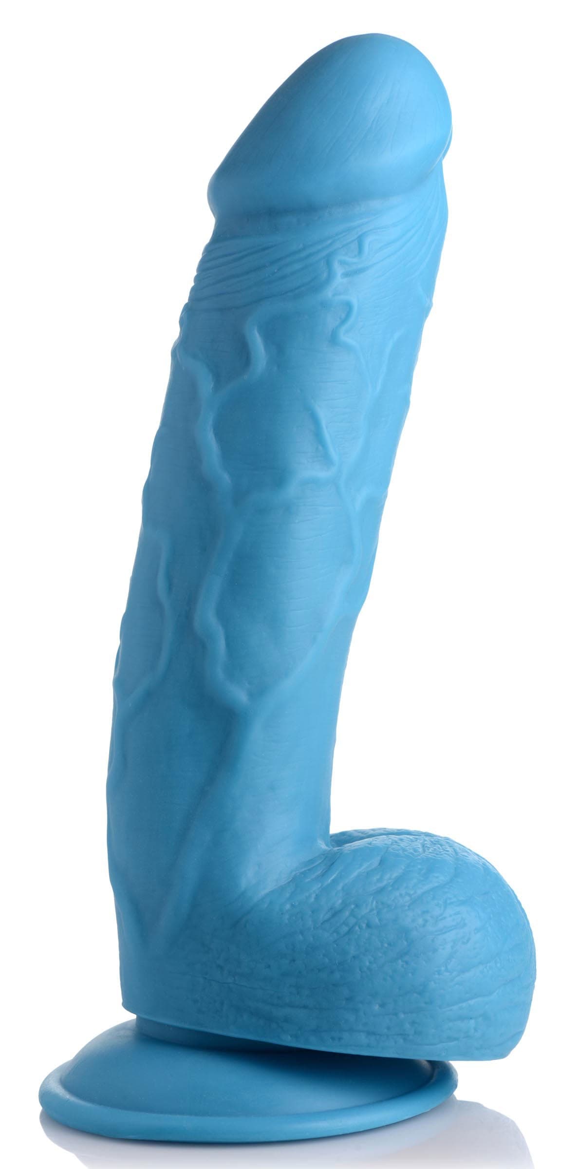 pop pecker 8 25 inch dildo with balls blue