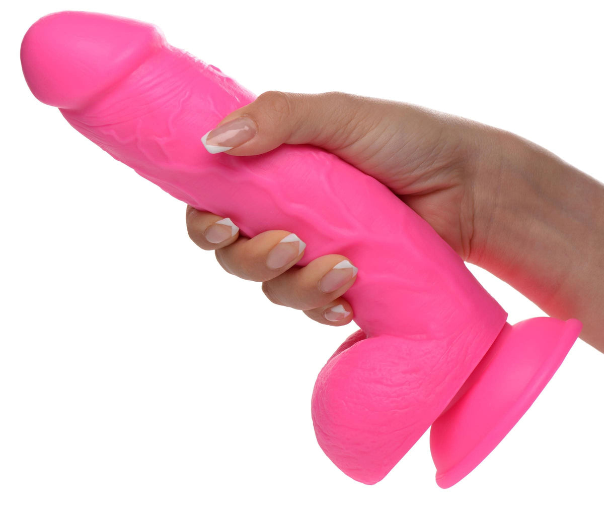 pop pecker 8 25 inch dildo with balls pink