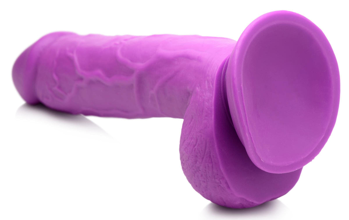 pop pecker 8 25 inch dildo with balls purple