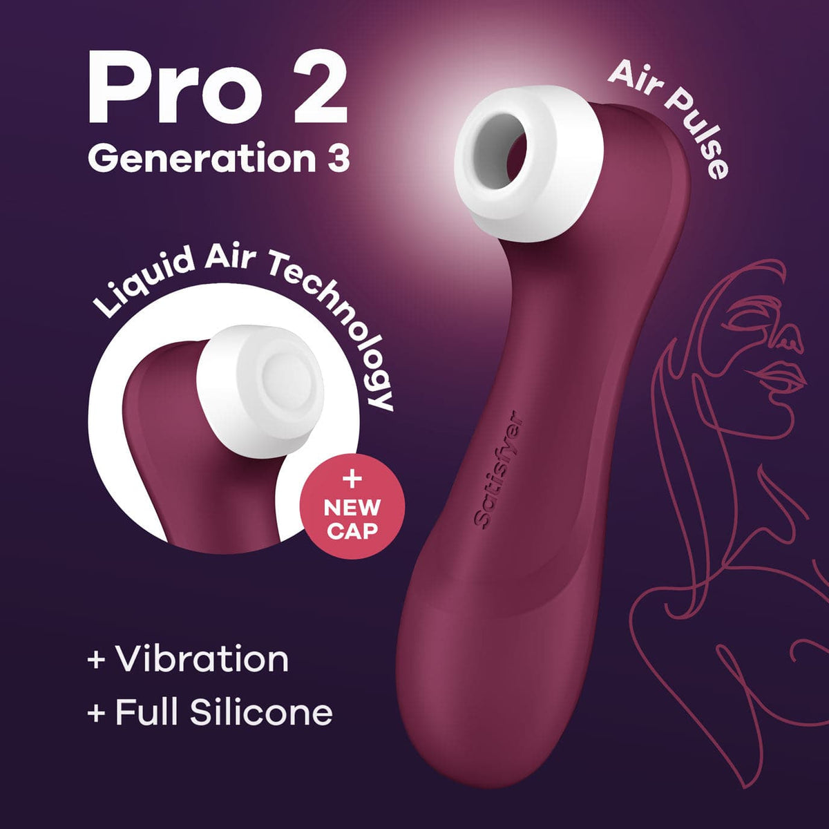 satisfyer pro 2 generation 3 liquid air technology red wine