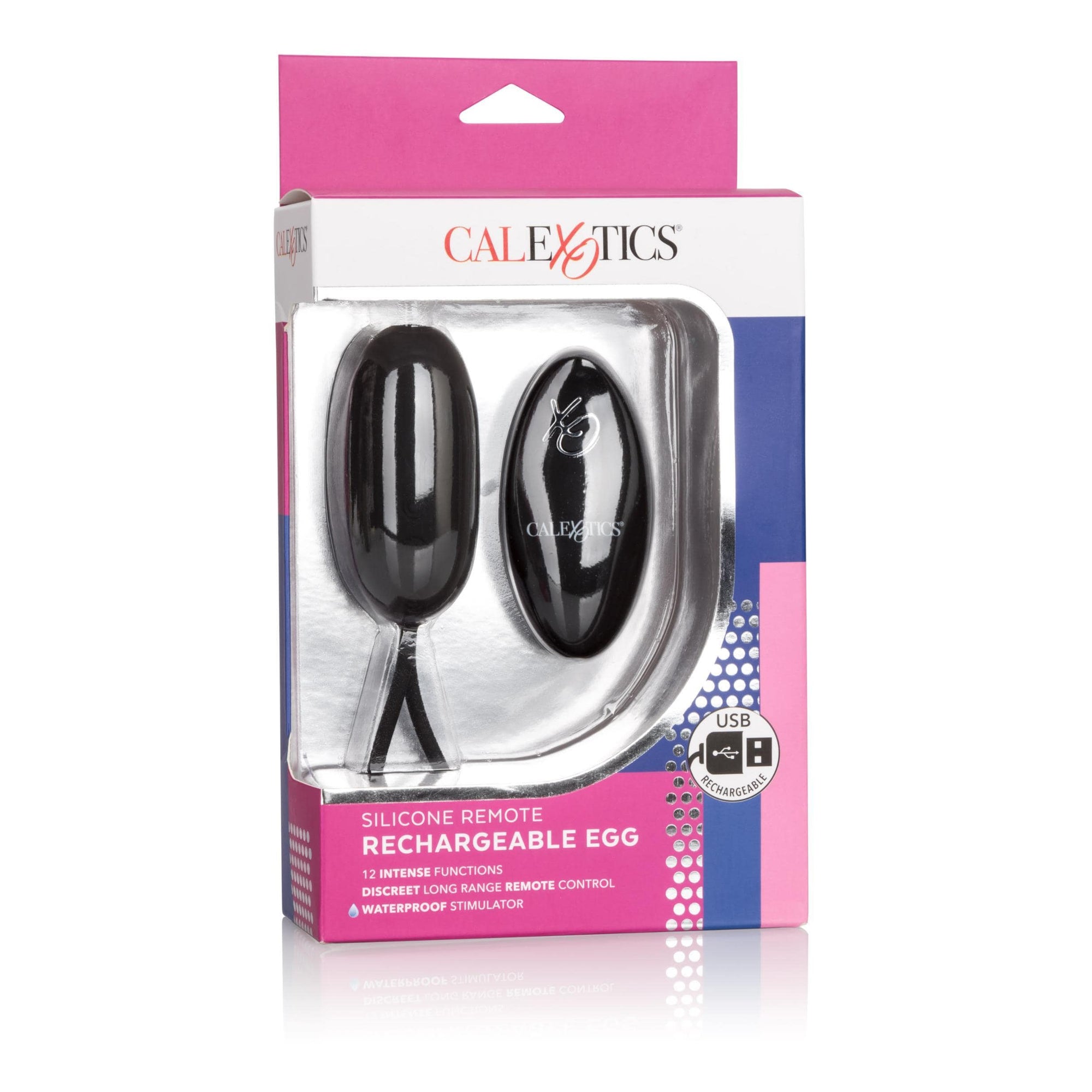 calexotics   silicone remote rechargeable egg black