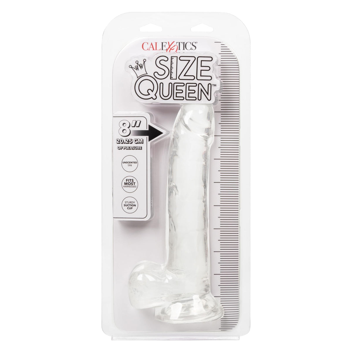 size queen 8 inch 20 25 cm clear