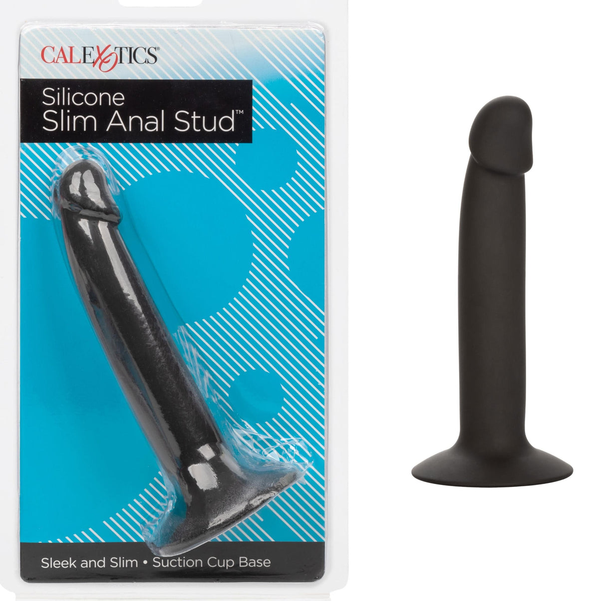 silicone slim anal stud black