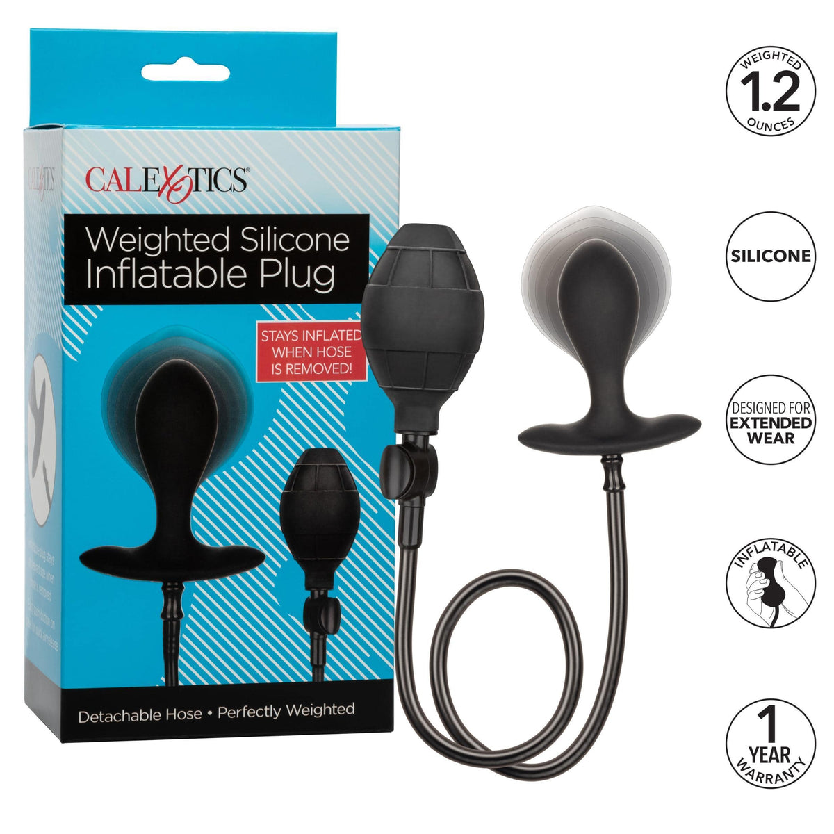 calexotics   weighted silicone inflatable plug