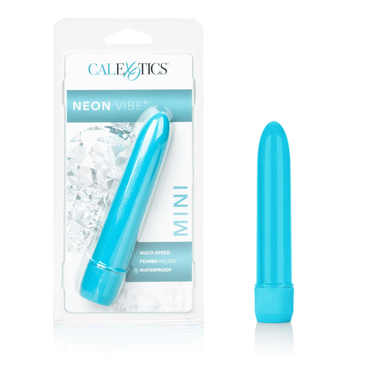 calexotics   mini neon multi speed vibe 4 5 inches blue