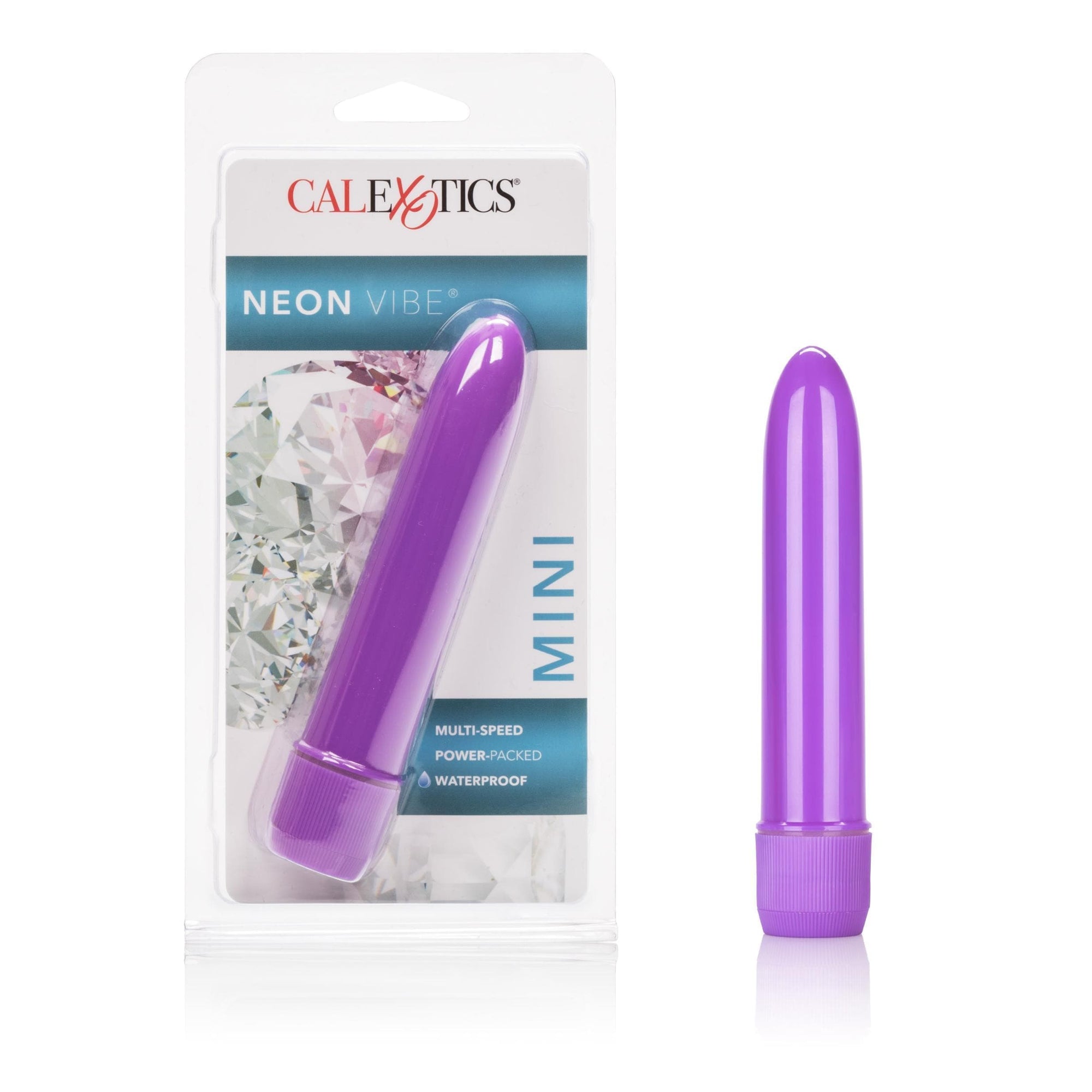 calexotics   mini neon multi speed vibe 4 5 inches purple