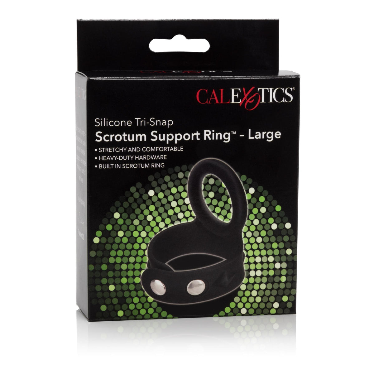 calexotics   silicone tri snap scrotum support ring large