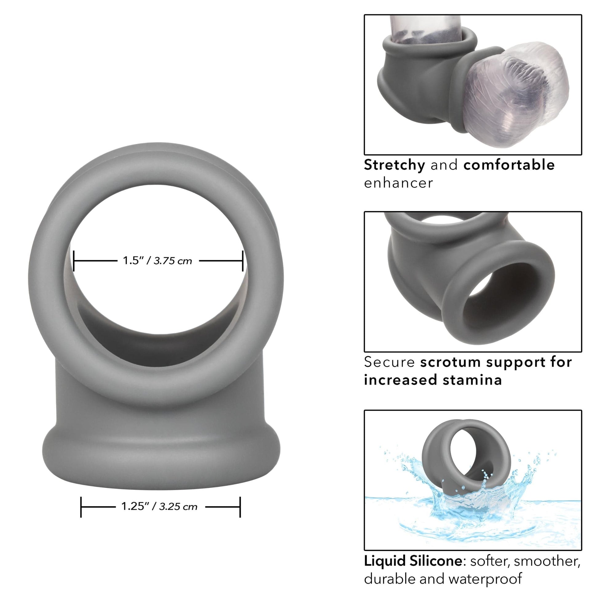 alpha liquid silicone precision ring gray