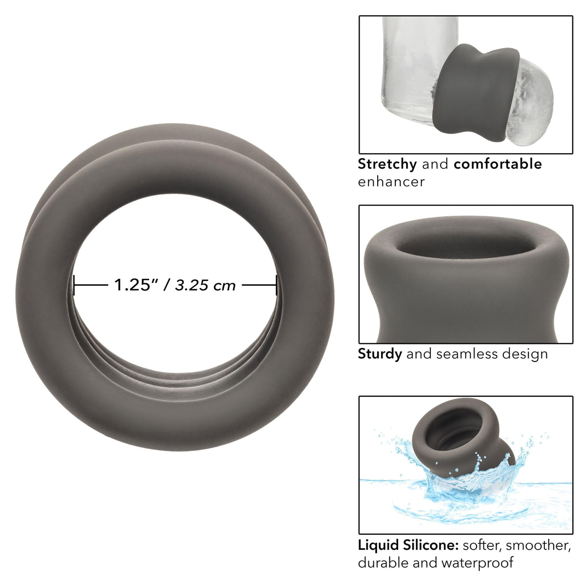 alpha liquid silicone scrotum ring gray
