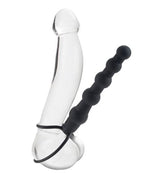 Silicone Love Rider Beaded Dual Penetrator - Black Default Title