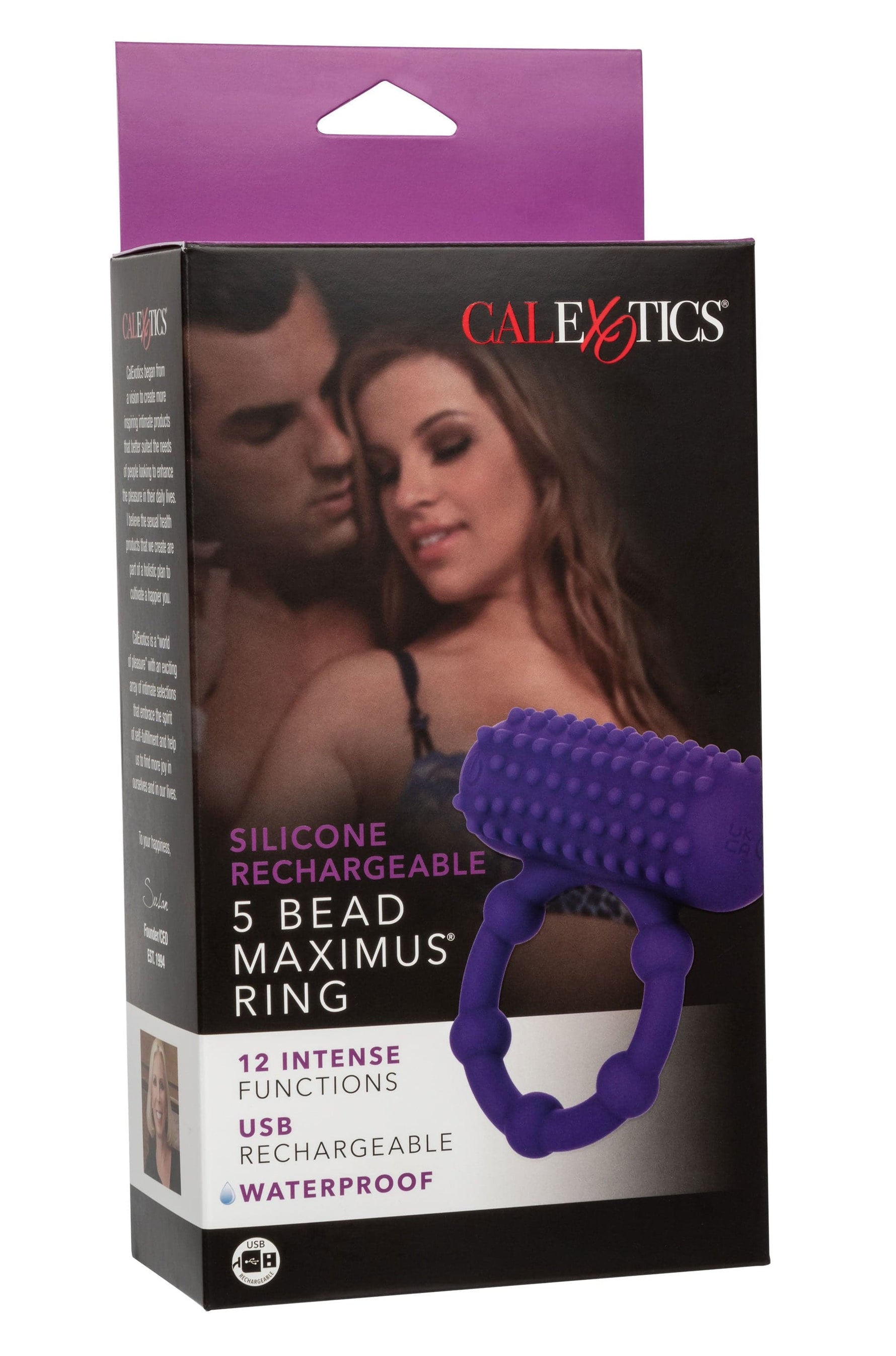 Silicone Rechargeable 5 Bead Maximus Ring - Purple Default Title