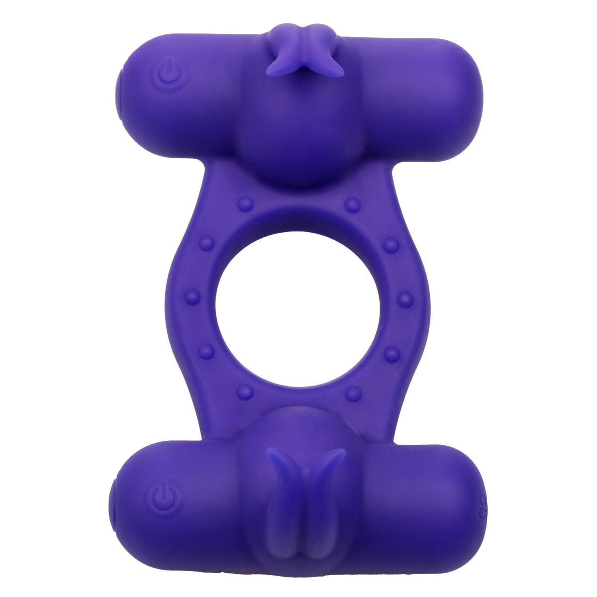 silicone rechargeable triple orgasm enhancer purple
