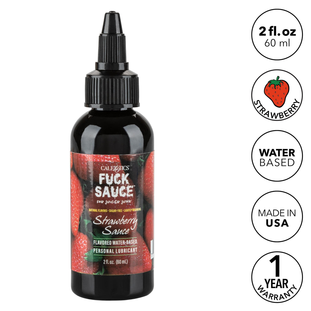 fuck sauce flavored water based personal lubricant strawberry 2 fl oz