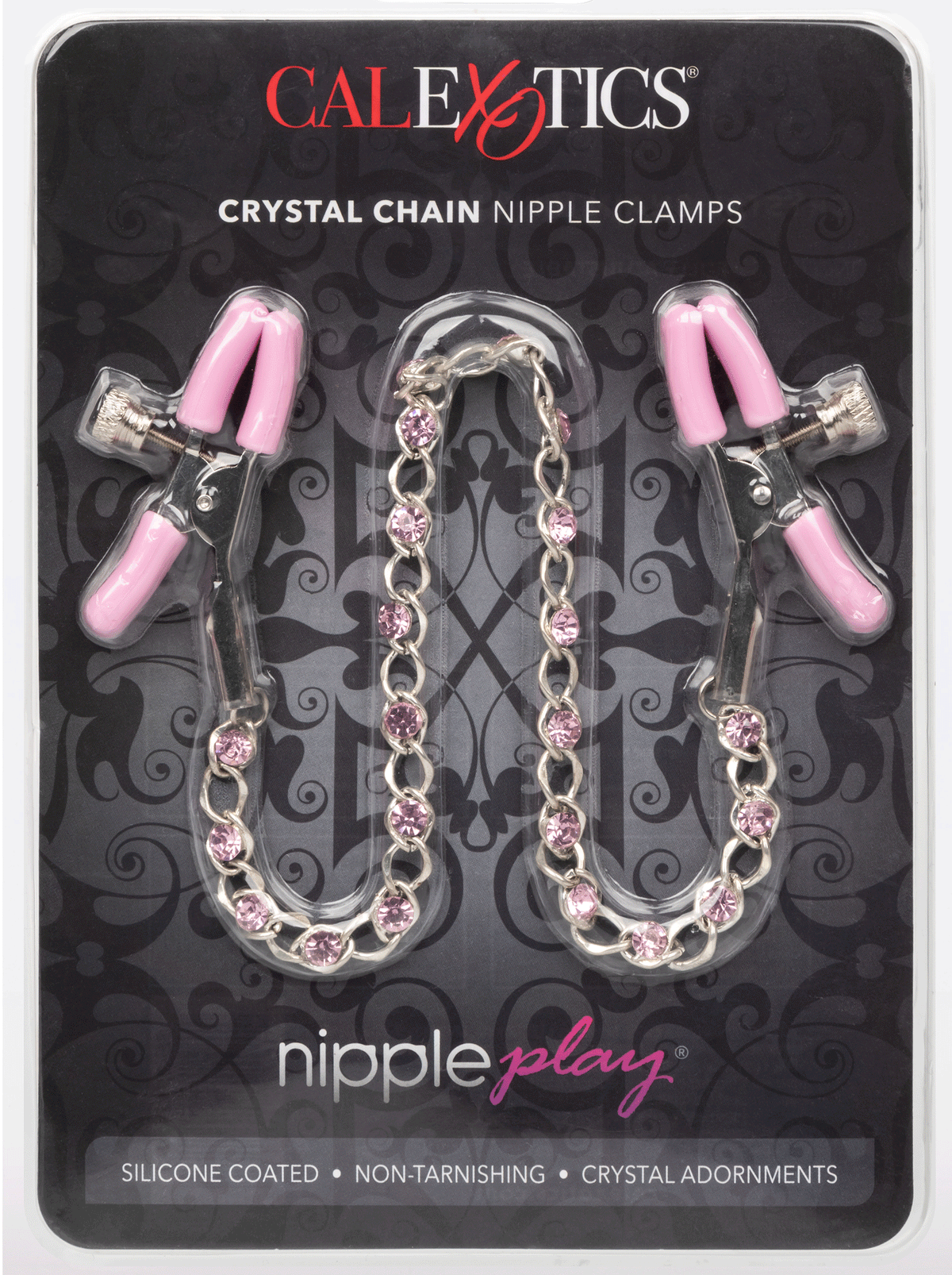 nipple play crystal chain nipple clamps pink