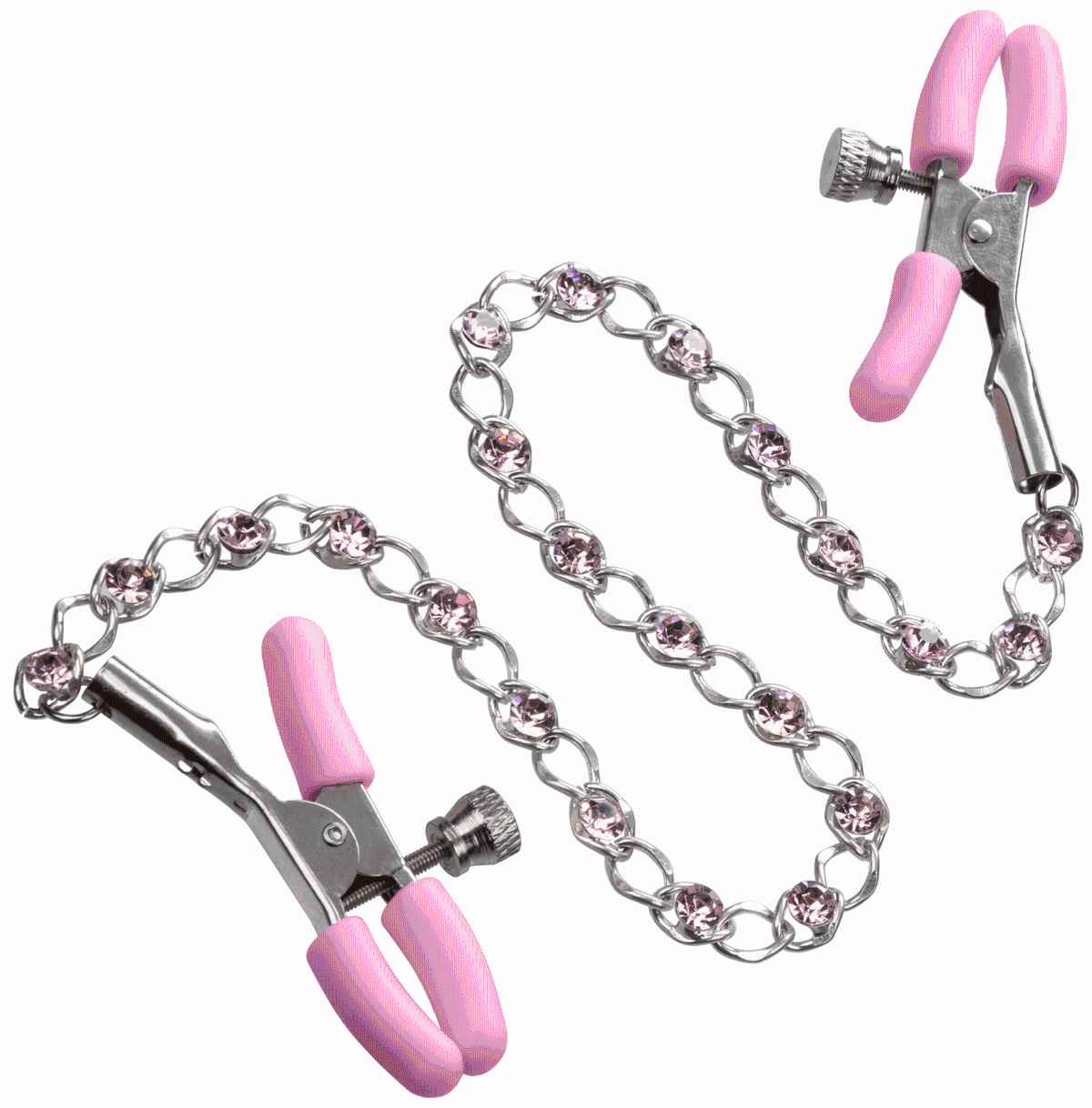 nipple play crystal chain nipple clamps pink