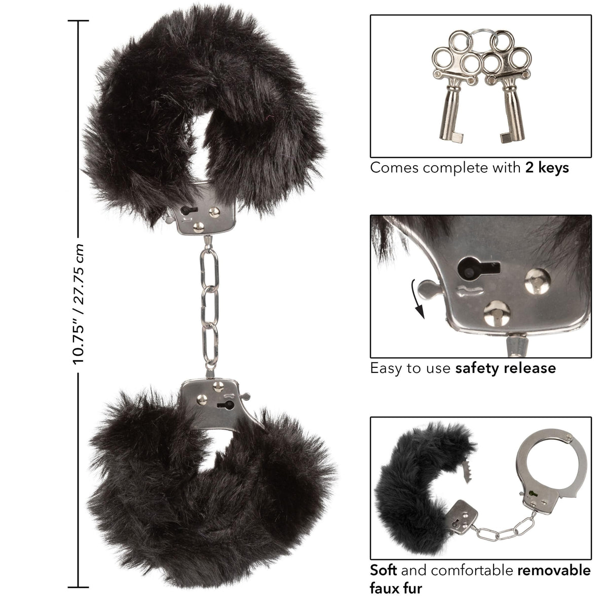 ultra fluffy furry cuffs black