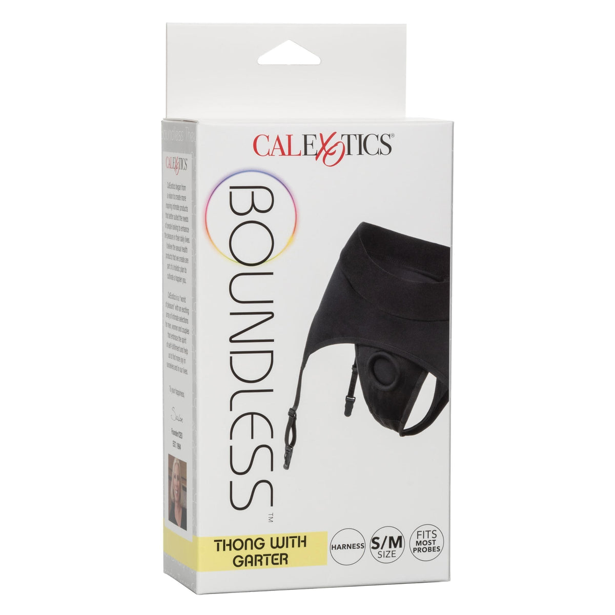calexotics   boundless thong with garter s m black
