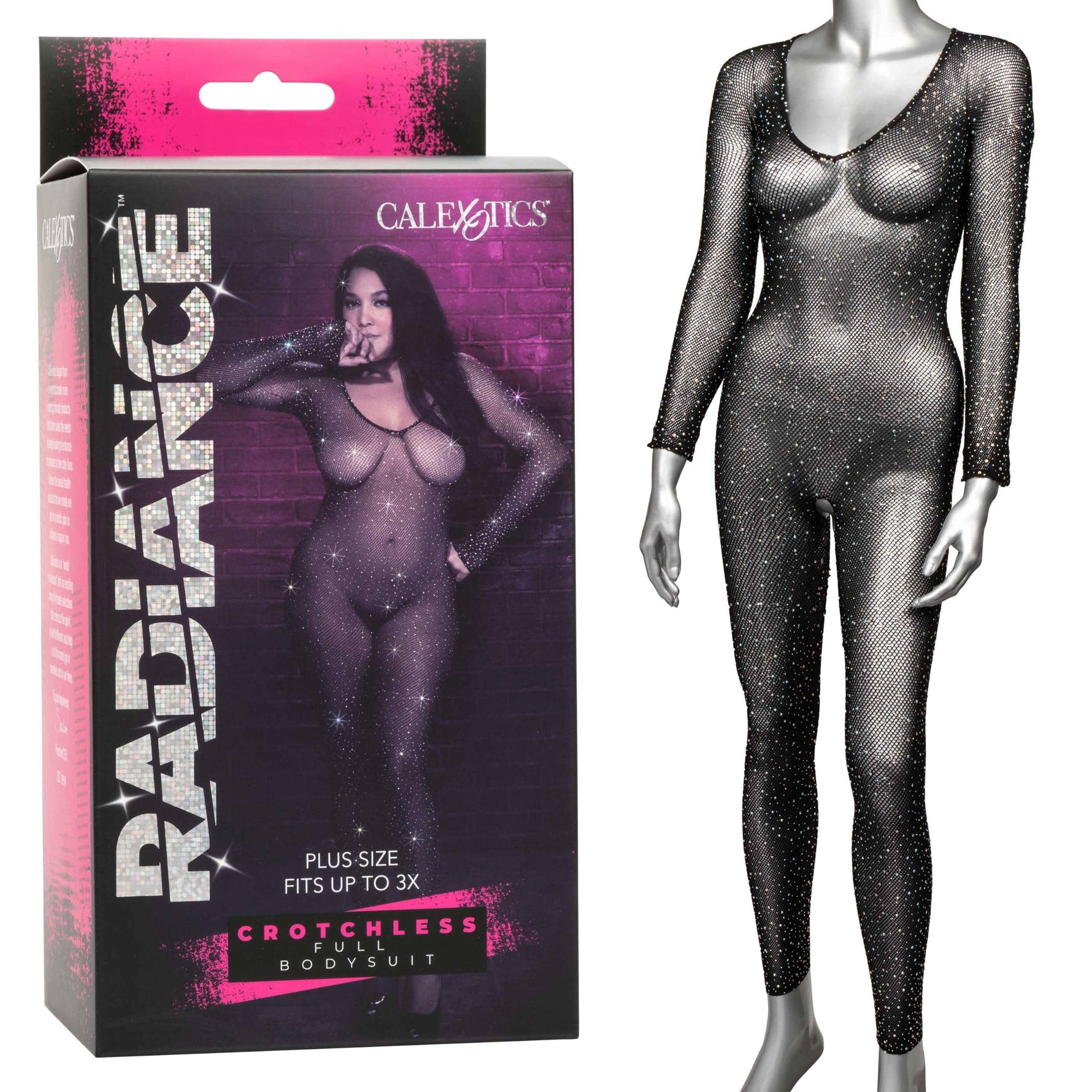 Radiance Crotchless Full Body Suit - Queen - Black Default Title