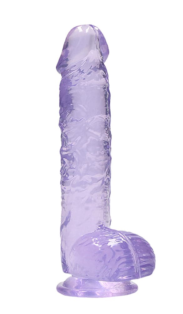 6 inch realistic dildo with balls purple