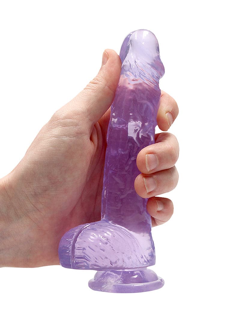 6 inch realistic dildo with balls purple