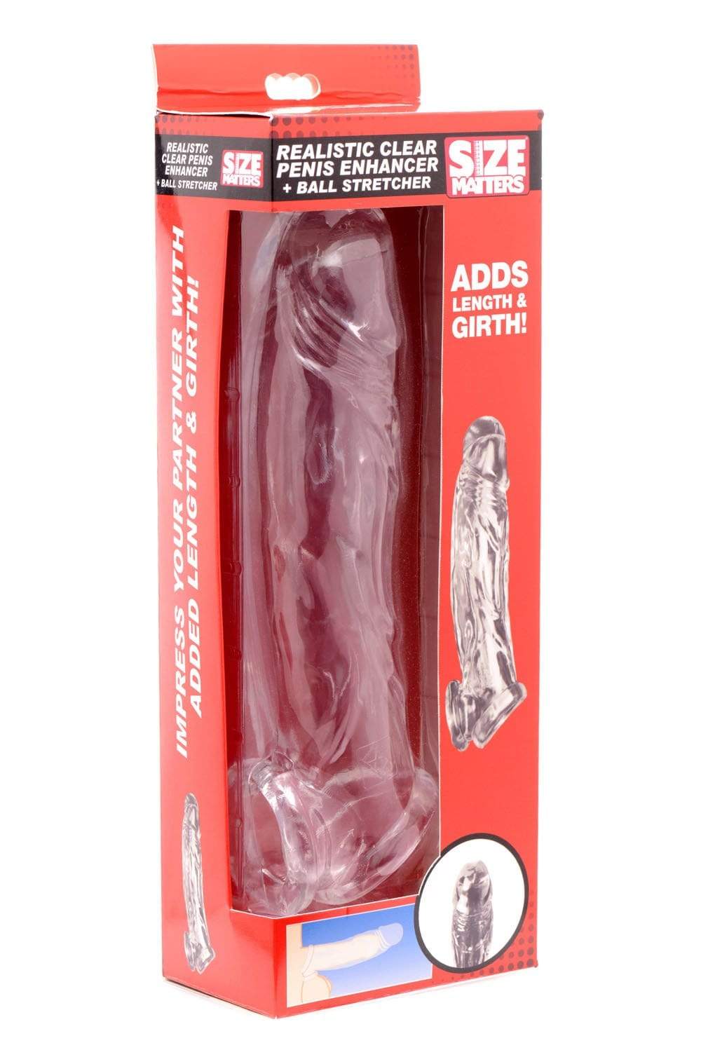 realistic clear penis enhancer and ball stretcher