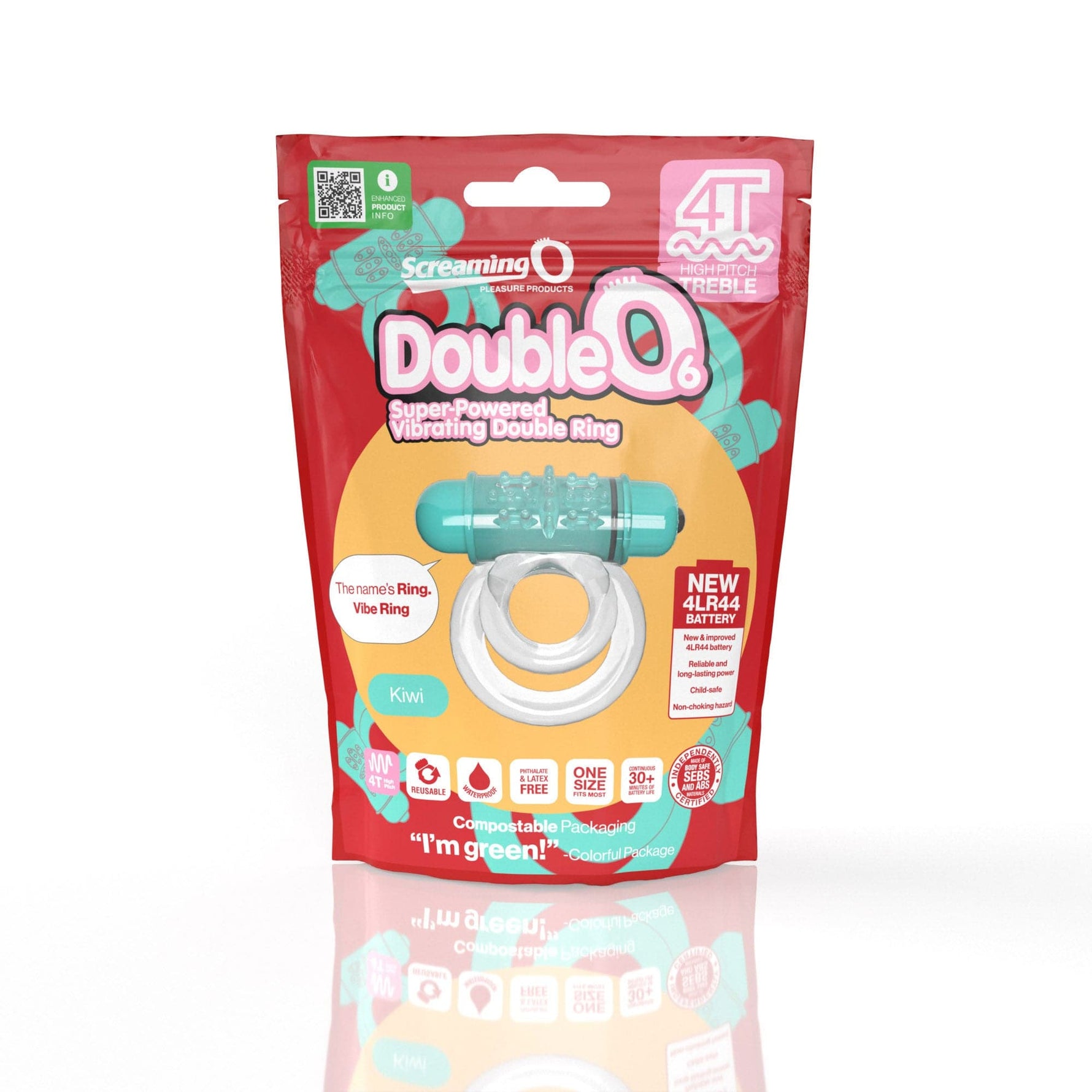 Screaming O 4t - Double O 6 Super Powered Vibrating Double Ring - Kiwi Default Title