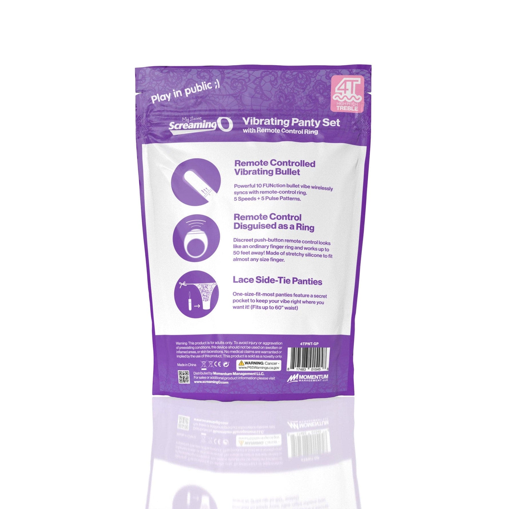 Screaming O 4t - Vibrating Panty Set With Remote Control Ring - Grape