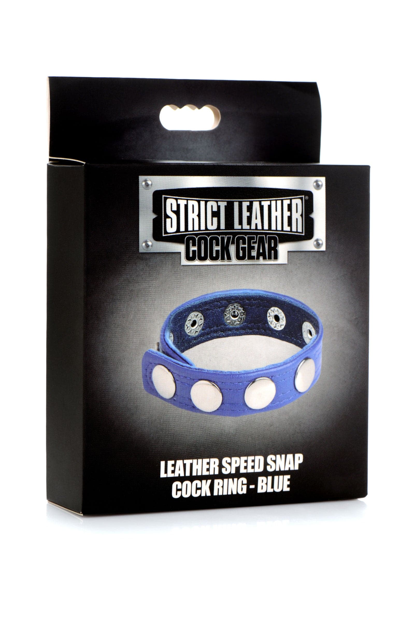 Cock Gear Leather Speed Snap Cock Ring - Blue Default Title