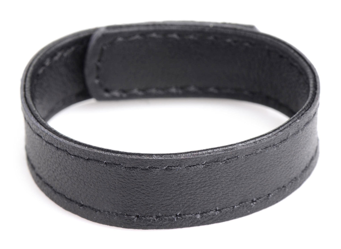 leather and velcro cock ring black