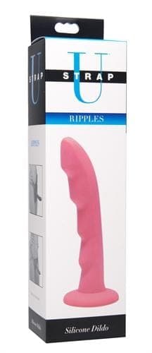 ripples silicone dildo strap on compatible pink