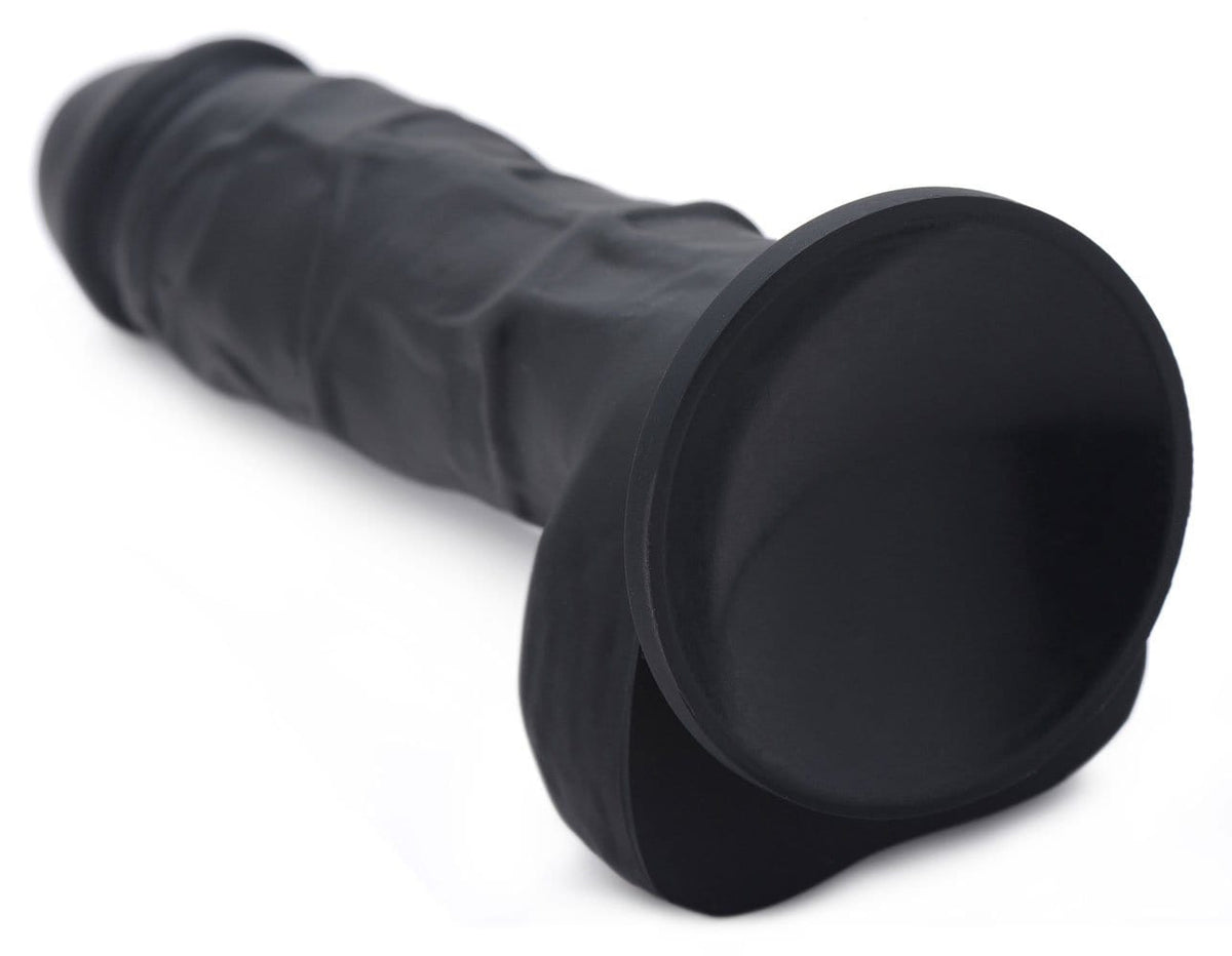 power pecker 7 inch silicone dildo with balls black