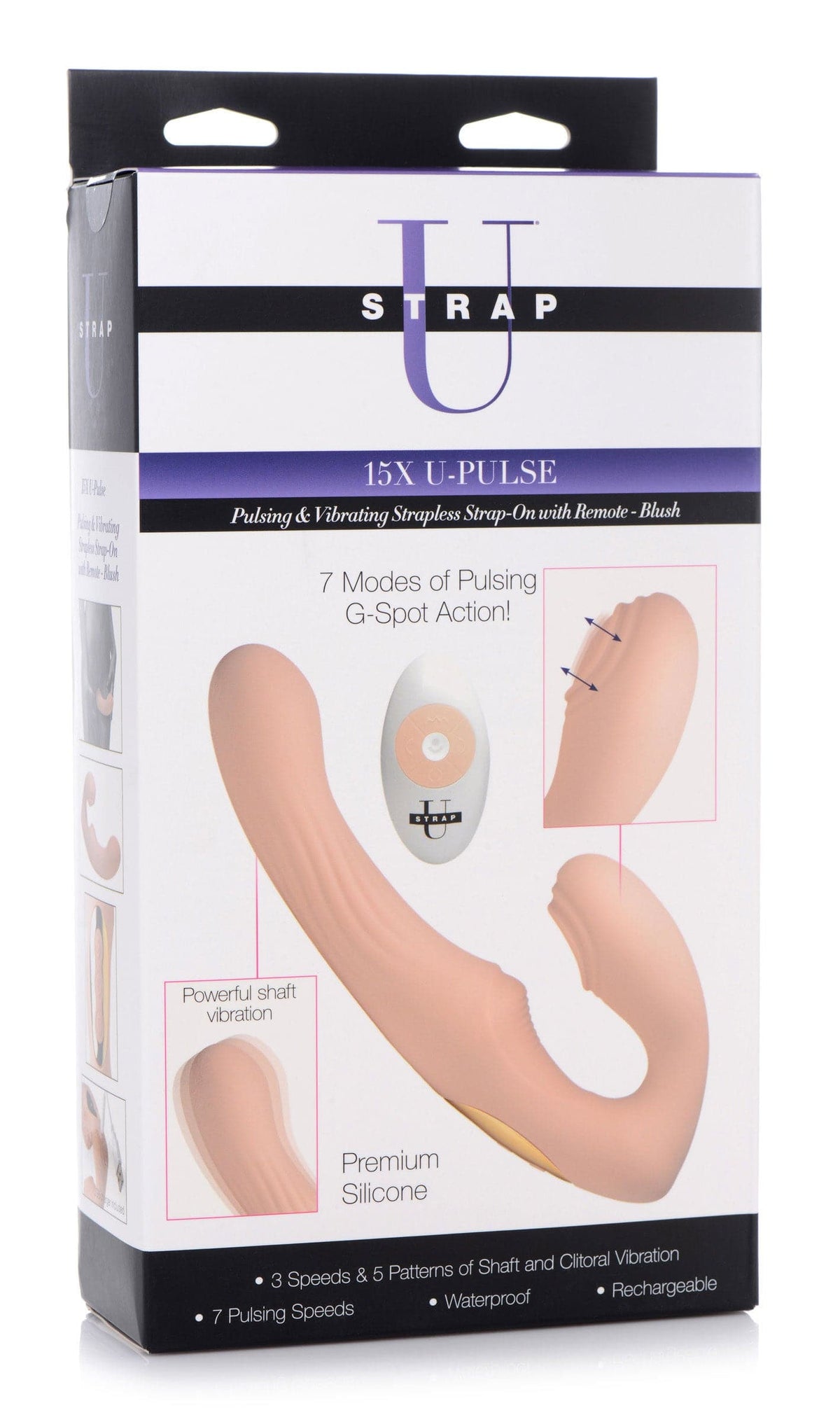 15x u pulse pulse and vibe strapless strap on with remote blush