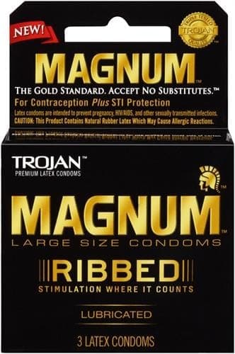 trojan magnum ribbed 3 pack