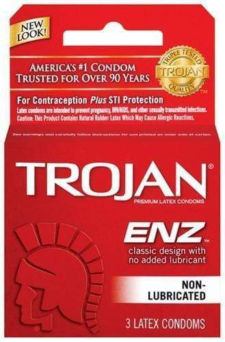 trojan enz non lubricated condoms 3 pack