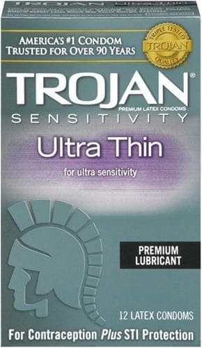 trojan sensitivity ultra thin lubricated condoms 12 pack